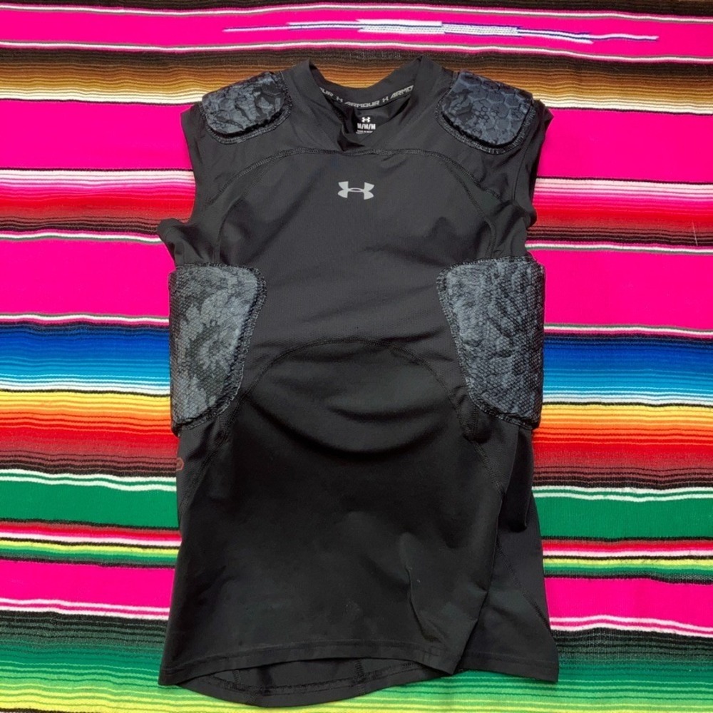 Under Armour Gameday Pro Football 5-Pad‎ Top Shirt Men's Medium Black Camo